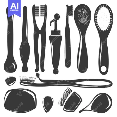 Popular premium asset: A Collection of Black and White Silhouette Images of Various Hair and