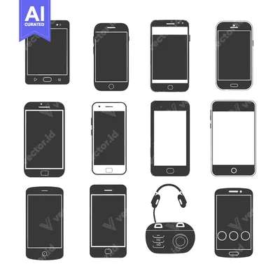 A Collection of Black and White Smartphone Icons