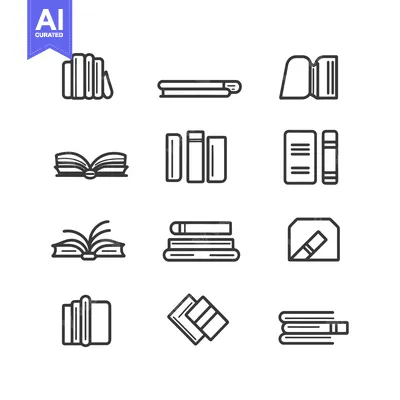 Aset desain premium: A Collection of Book and Literature Related Line Icons