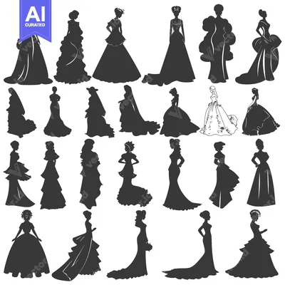A Collection of Bridal Gown Silhouettes in Various Styles