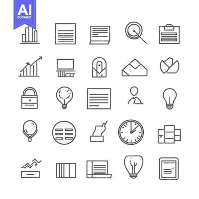 Premium design asset: A Collection of Business and Data-Related Line Icons