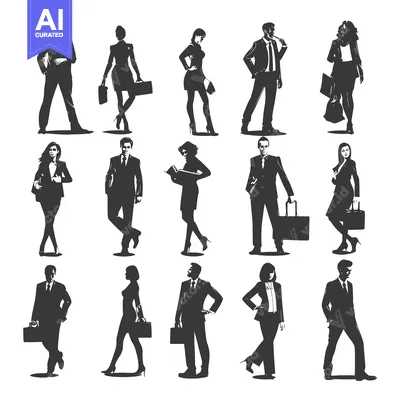 A Collection of Business Professionals in Silhouettes