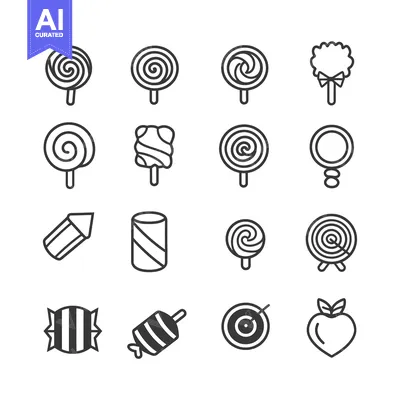 Premium design asset: A Collection of Candy and Sweet Treat Line Icons