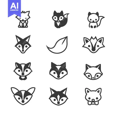 Aset premium populer: A Collection of Cute Fox and Leaf Icons