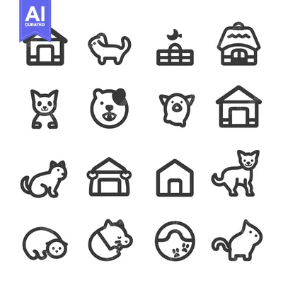 A Collection of Cute Pet-Related Icons
