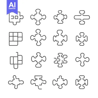 Popular premium asset: A Collection of Different Puzzle Piece Outline Icons