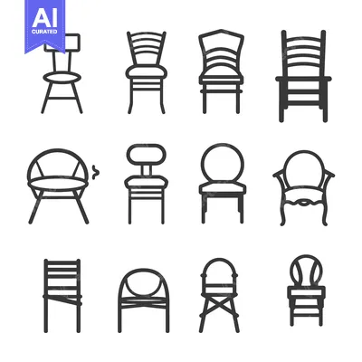 Popular premium asset: A Collection of Different Types of Chairs Depicted in Line Art