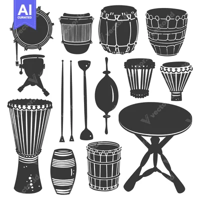 A Collection of Different Types of Drums and Musical Instruments