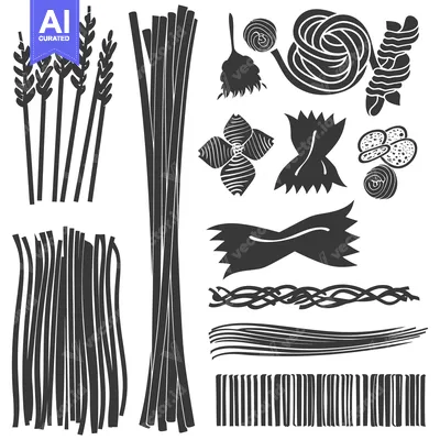 Popular premium asset: A Collection of Different Types of Pasta and Wheat Spikes