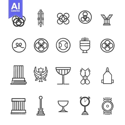 Popular premium asset: A Collection of Diverse Line Drawings Representing Various Concepts