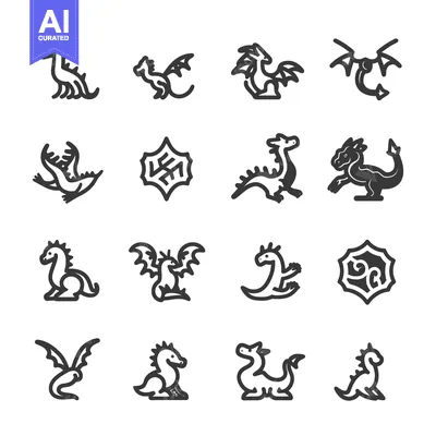 Popular premium asset: A Collection of Dragon Icon Illustrations