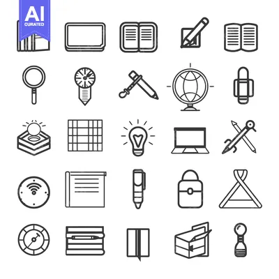 A Collection of  Education and Learning Related Line Icons