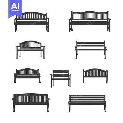 Aset premium populer: A Collection of Eight Different Styles of Wooden Benches