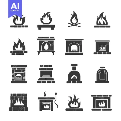 Popular premium asset: A Collection of Fireplace and Fire Icons