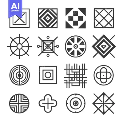 Aset premium populer: A Collection of Geometric Shapes and Patterns