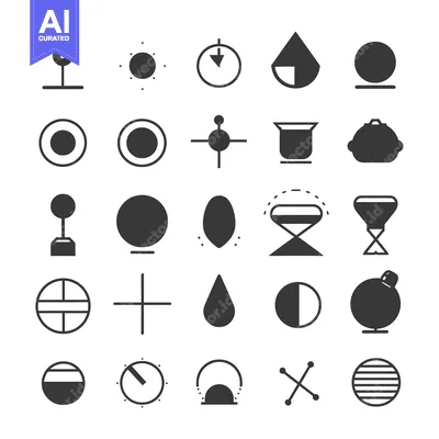Aset premium populer: A Collection of Geometric Shapes with Various Variations