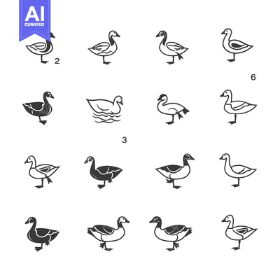 A Collection of Goose Illustrations in Various Poses