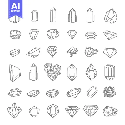 Popular premium asset: A Collection of Hand-Drawn Crystal and Gemstone Illustrations