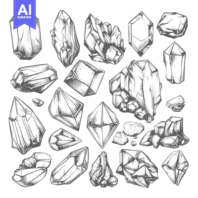 Popular premium asset: A Collection of Hand-Drawn Crystal Sketches