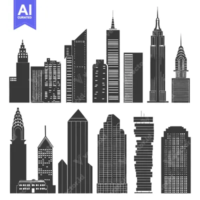 A Collection of Iconic Modern Skyscraper Silhouettes