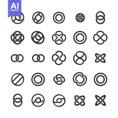 Aset premium populer: A Collection of Intertwined Circular Shapes and Geometric Designs