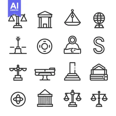 Premium design asset: A Collection of Justice, Law, and Government-Related Icons