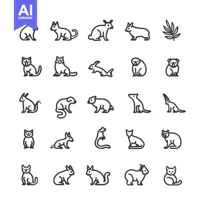 Premium design asset: A Collection of Line Art Animal Illustrations