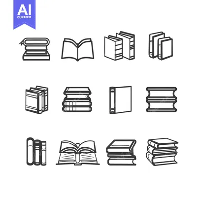 Premium design asset: A Collection of Line Art Book Icons in Different Positions