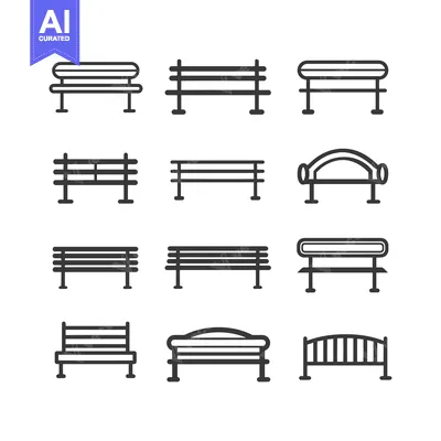 Popular premium asset: A Collection of Line Drawings Depicting Different Styles of Benches