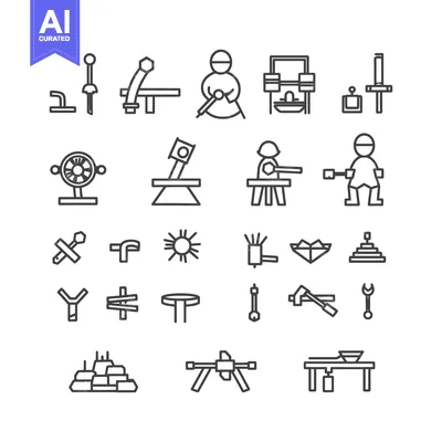 A Collection of Line Drawings of Toys and Play Equipment