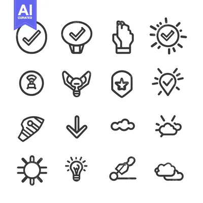 Popular premium asset: A Collection of Line Icons Illustrating Success, Achievement, and Idea