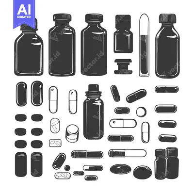 Popular premium asset: A Collection of Medicine Bottles, Pills, and Capsules