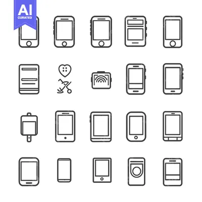A Collection of Modern Smartphone and Tablet Device Icons