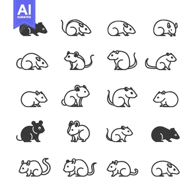 Premium design asset: A Collection of Mouse Icons in Black and White