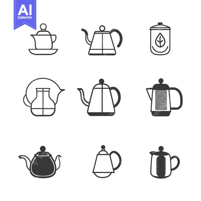 A Collection of Nine Kettle and Teapot Silhouettes