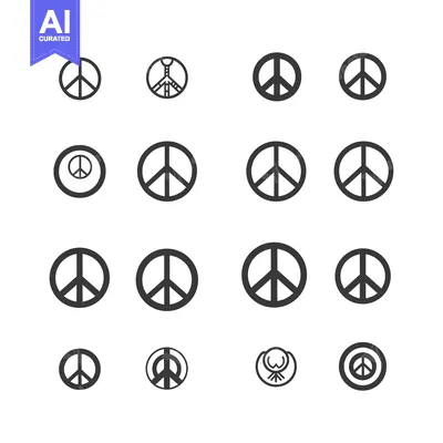 A Collection of Peace Sign Icons in Different Styles