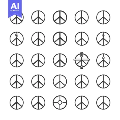 Premium design asset: A collection of peace signs with variations in design and placement