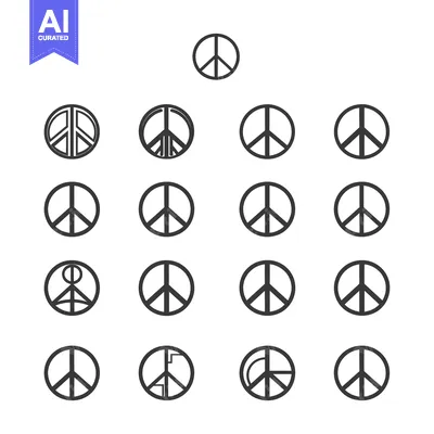 A Collection of Peace Sign Variations, Depicting Different Styles and