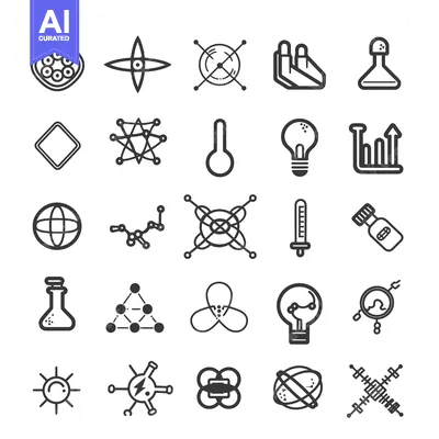 Aset desain premium: A Collection of Science and Technology-Related Icons