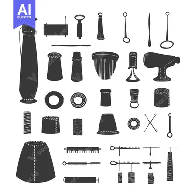 A Collection of Sewing Tools and Supplies in Silhouette