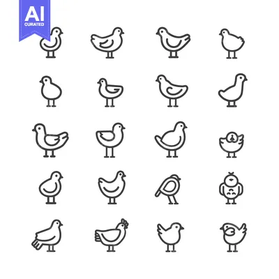 Popular premium asset: A Collection of Simple Bird Line Drawings