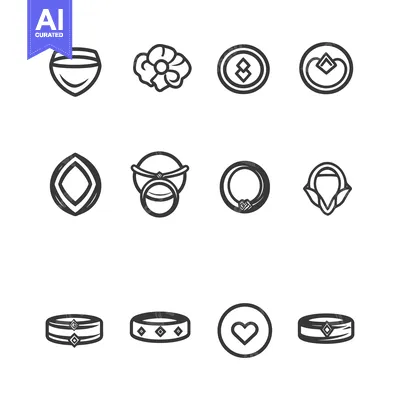 Popular premium asset: A Collection of Simple Black and White Jewelry Icons