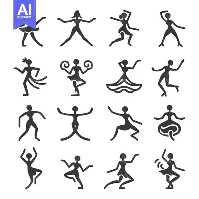 Premium design asset: A Collection of Simple Line Drawings Depicting Women Dancing