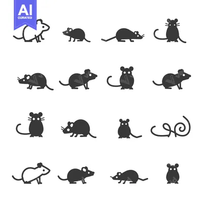A Collection of Simple Mouse Icons in Different Poses