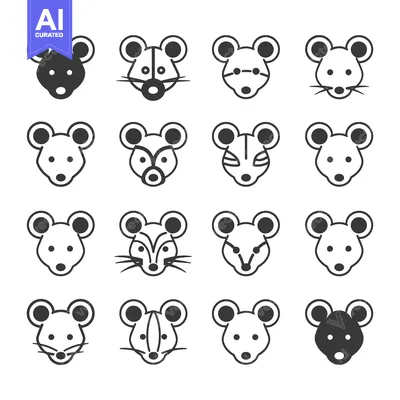 Popular premium asset: A Collection of Sixteen Mouse Head Icons in Different Styles