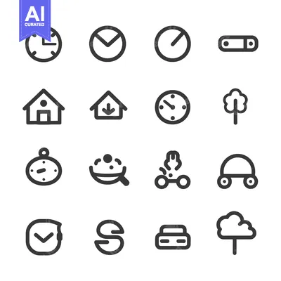 Aset premium populer: A Collection of Sixteen Simple Line Icons