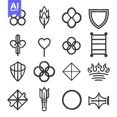 Aset premium populer: A Collection of Sixteen Unique Geometric and Abstract Line Art Designs