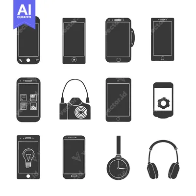 Aset premium populer: A Collection of Smartphone and Tablet Icons