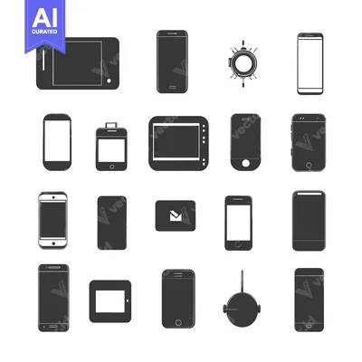 Premium design asset: A Collection of Smartphone and Tablet Icons in Black and White