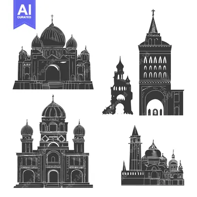 A Collection of Stylized Architectural Silhouettes